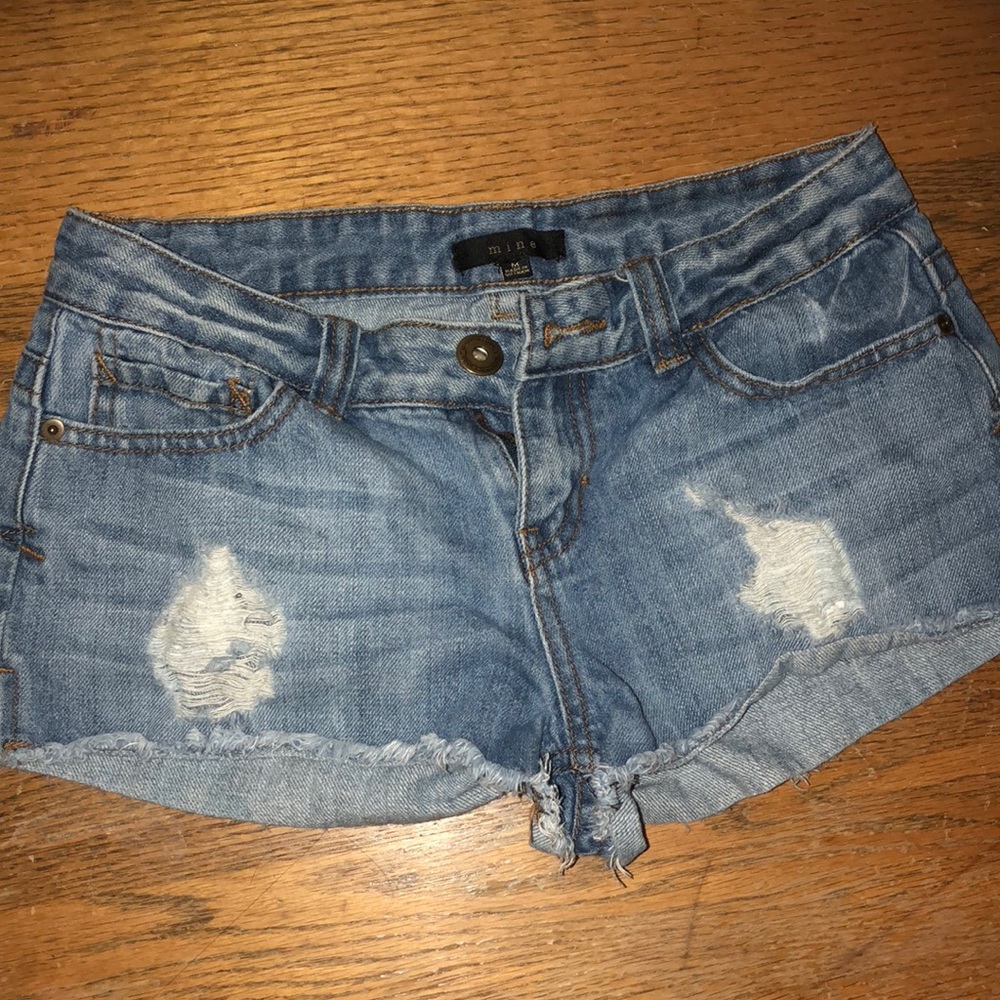 Mine jean/denim ripped shorts.